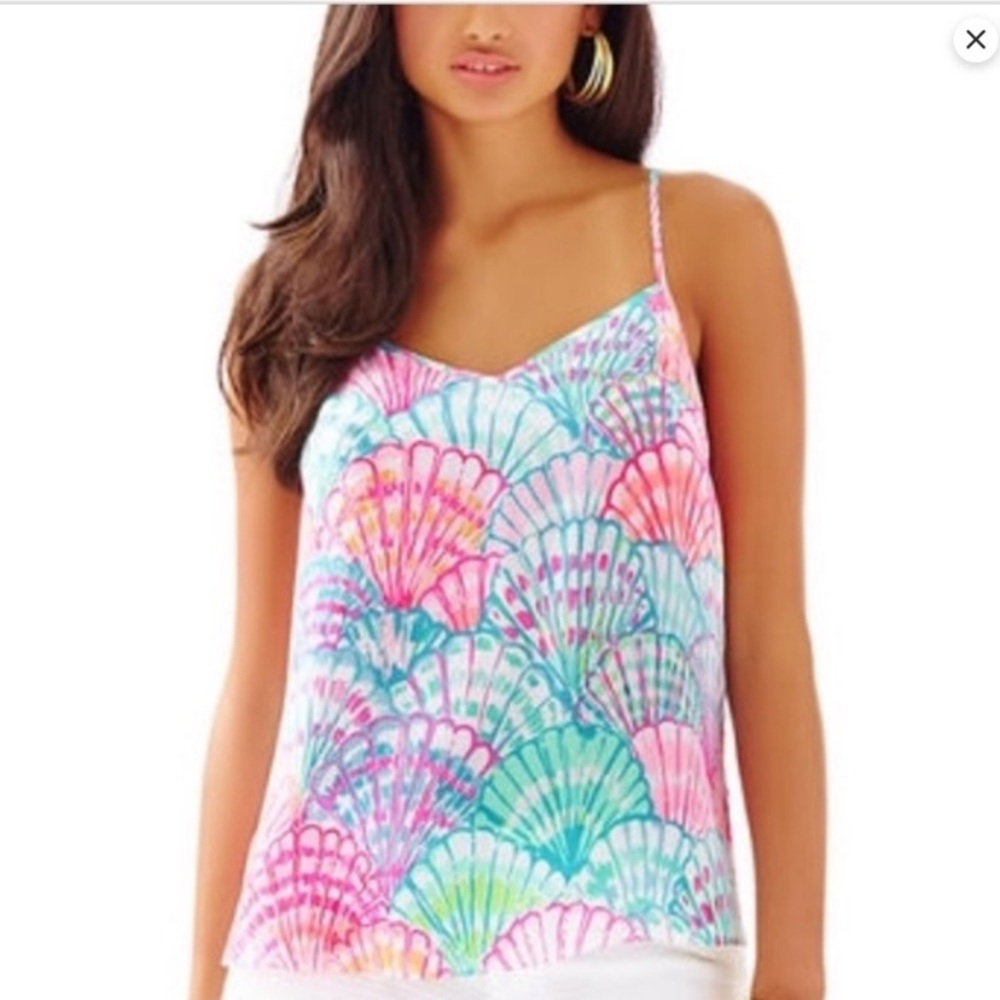 Lilly Pulitzer Oh Shello Dusk Silk Tank Top - Picture 1 of 7